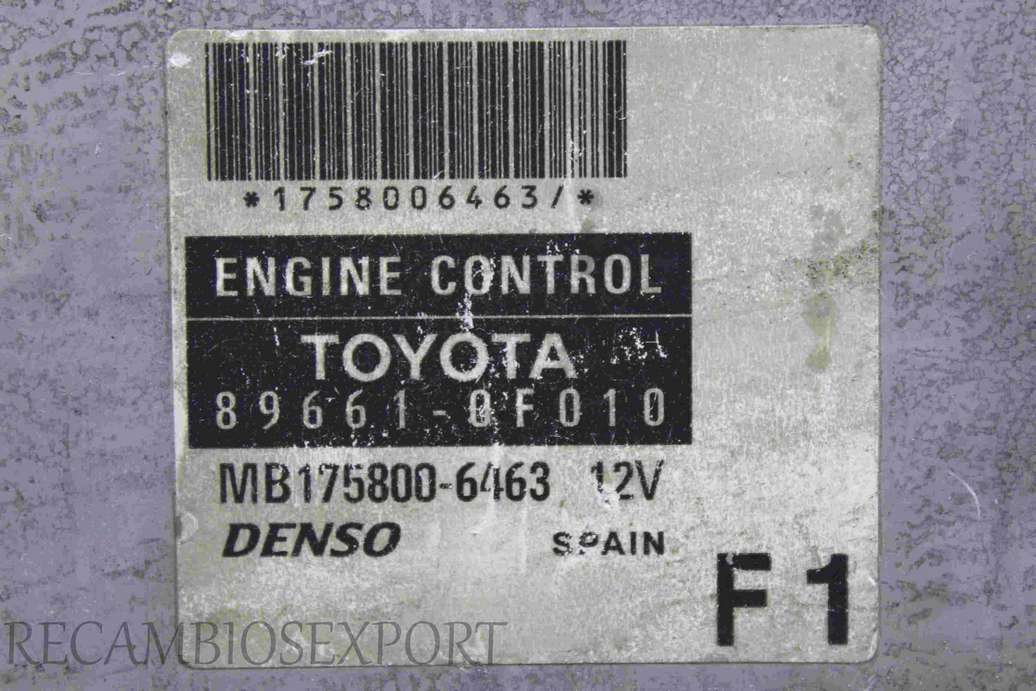 Centralita del motor Toyota Corolla 896610F010 89661-0F010 Denso MB1758006463 MB175800-6463 - foto 2