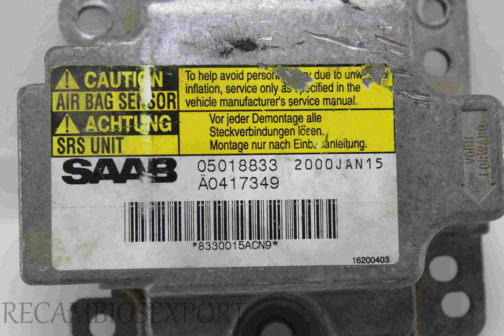 Centralita de airbag SAAB 9-3 05018833 A0417349 - foto 2