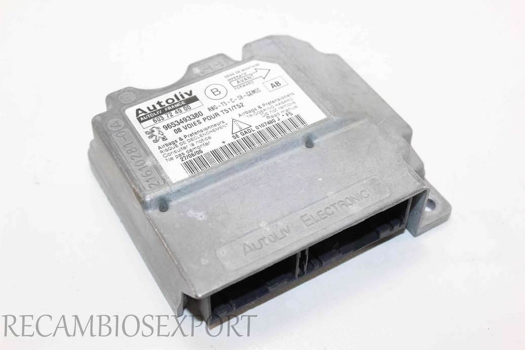 Centralita de airbag Peugeot 307 9653493380 Autoliv 603724900 603 72 49 00 AB - foto 1
