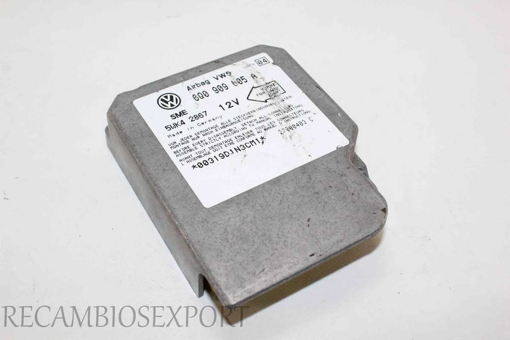 Centralita de airbag VW Golf Bora Seat Leon Toledo 6Q0909605A 6Q0 909 605 A 6QO909605A Siemens 5WK42867 5WK4 2867 Ind 04 - foto 1