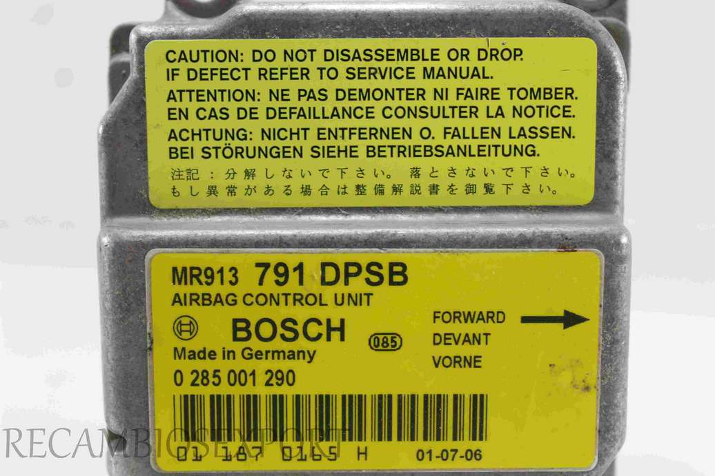 Centralita de airbag Mitsubishi Carisma MR913791DPSB MR913 791 DPSB MR913791 DPSB 0285001290 0 285 001 290 Bosch - foto 2