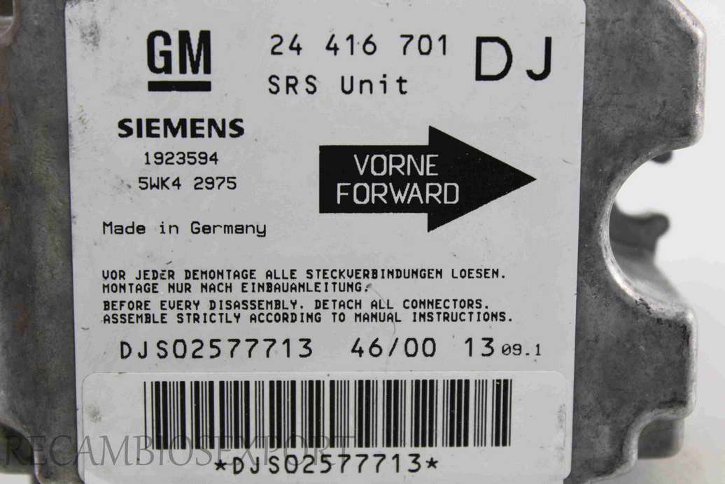Centralita de airbag Opel Vectra 24416701DJ 24416701 DJ 24 416 701 DJ SME 5WK42975 5WK4 2975 - foto 2