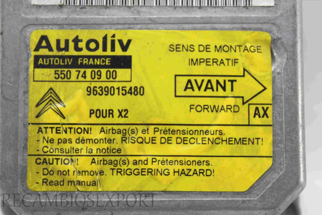 Centralita de airbag Citroen Xantia 9639015480 AX Autoliv 550740900 550 74 09 00 - foto 2