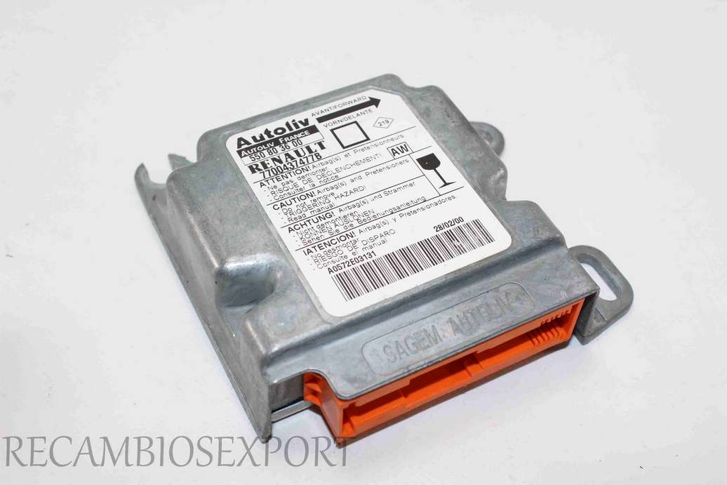 Centralita de airbag Renault Megane 7700437477B Autoliv 550803600 550 80 36 00 AW - foto 1