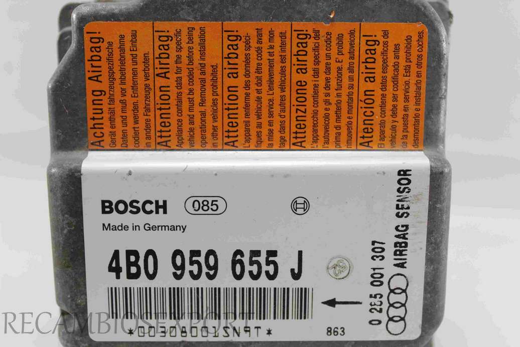 Centralita de airbag Audi A6 4B0959655J 4B0 959 655 J Bosch 0285001307 0 285 001 307 - foto 2