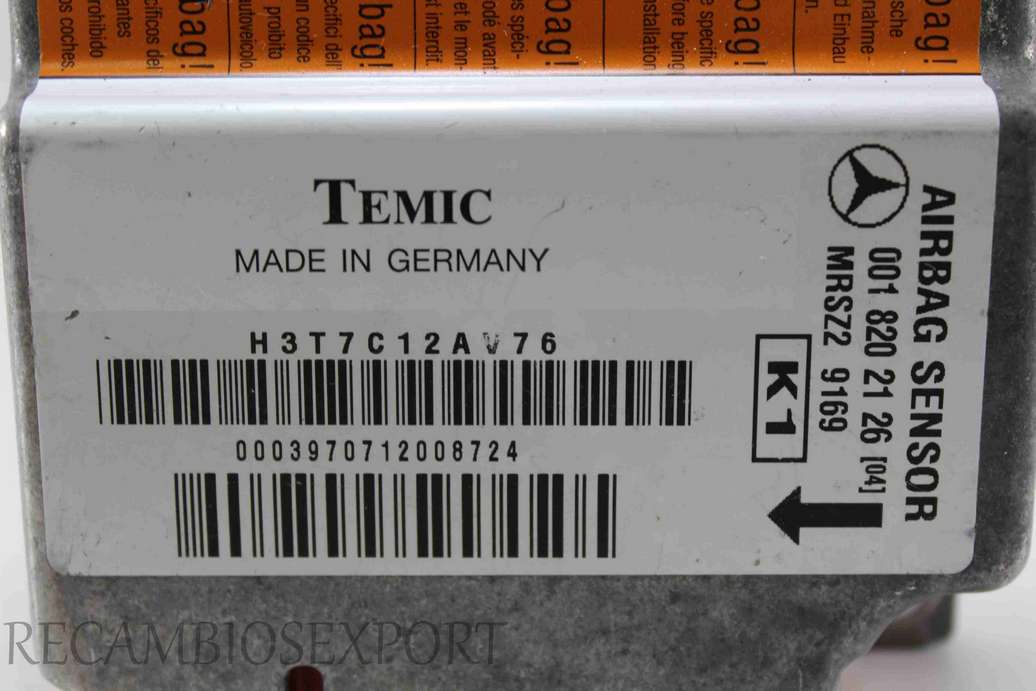 Centralita de airbag Mercedes W210 0018202126 (04) 001 820 21 26 Temic MRSZ2 9169 K1 - foto 2
