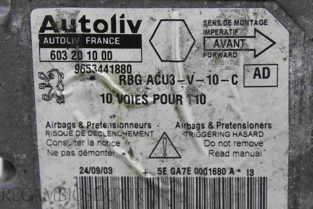 Centralita de airbag Peugeot 206 9653441880 Autoliv 603201000 603 20 10 00 AD - foto 2