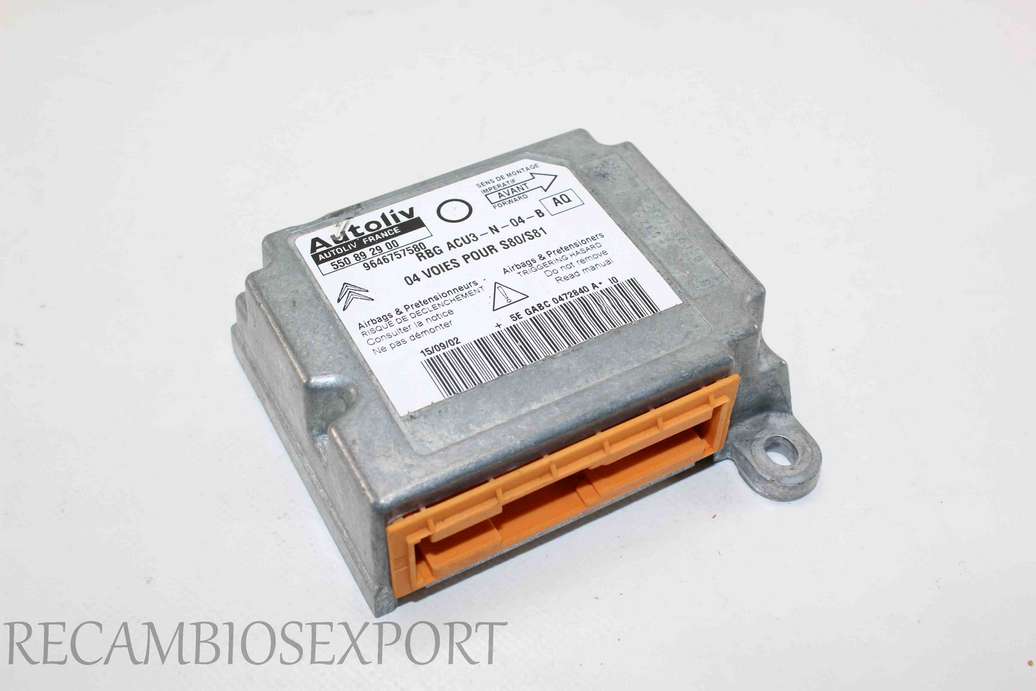 Centralita de airbag Citroen Saxo 9646757580 Autoliv 550892900 550 89 29 00 AQ - foto 1