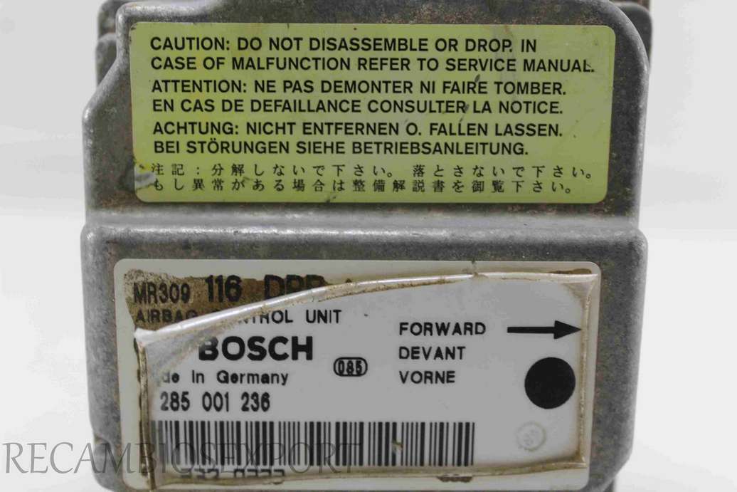Centralita de airbag Mitsubishi Carisma MR309116 MR309 116 Bosch 0285001236 0 285 001 236 - foto 2
