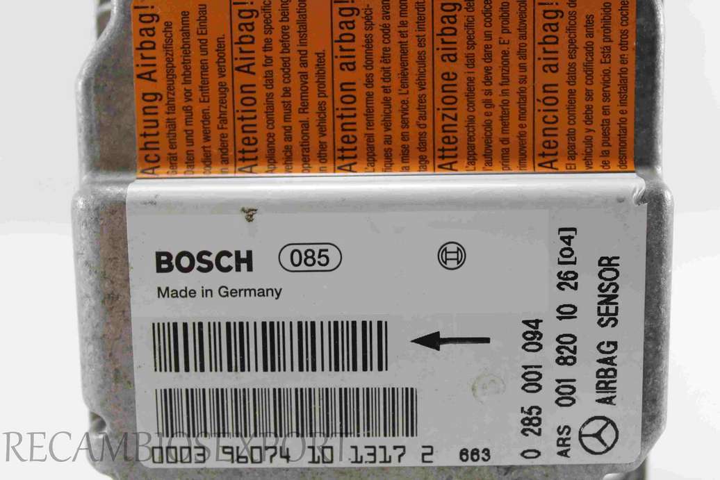 Centralita de airbag Mercedes W202 W210 0018201026 001 820 10 26 Bosch 0285001094 0 285 001 094 - foto 2