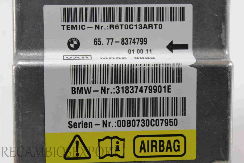 Centralita de airbag BMW E46 E39 E38 E34 65778374799 65.77-8374799 Temic 31837479901E - foto 2