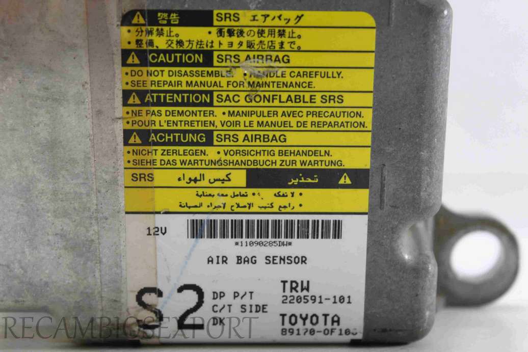 Centralita de airbag Toyota Verso 891700F100 89170-0F100 220591101 220591-101 - foto 2