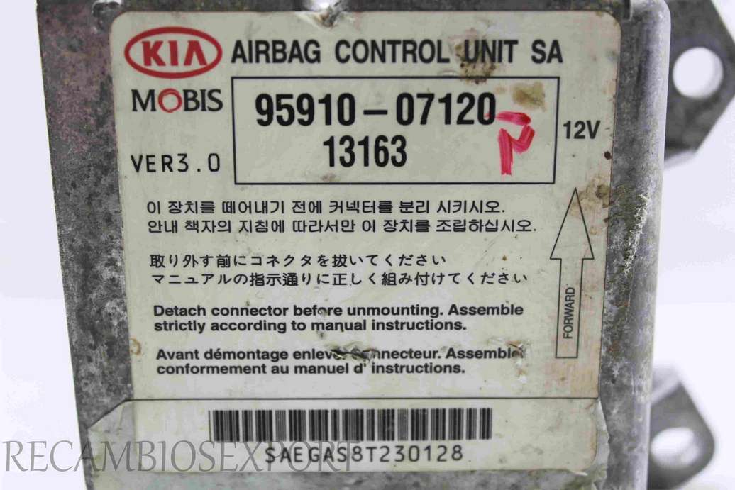 Centralita de airbag Kia Picanto 9591007120 95910-07120 - foto 2