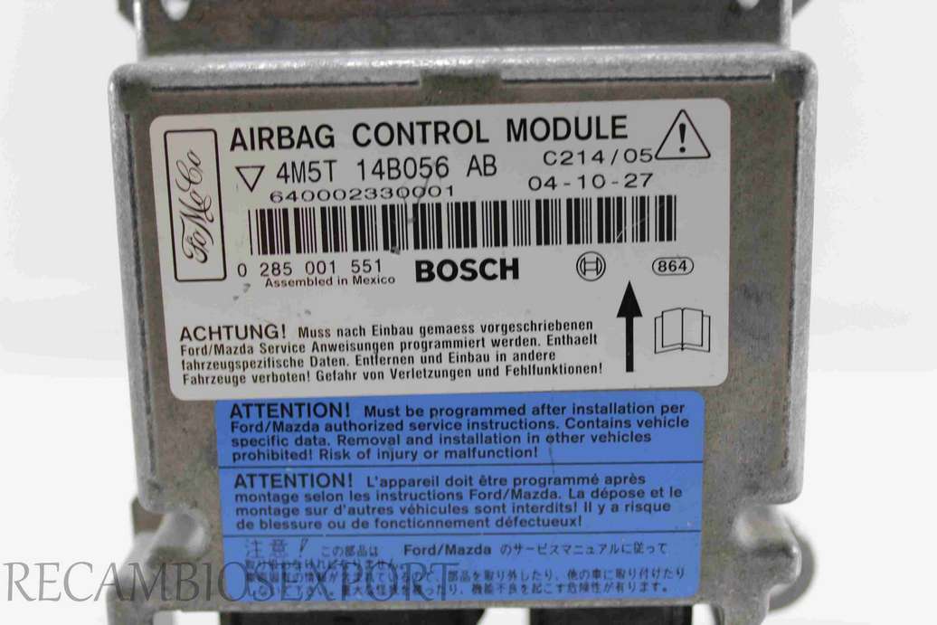 Centralita de airbag Ford Focus 4M5T14B056AB 4M5T 14B056 AB Bosch 0285001551 0 285 001 551 - foto 2