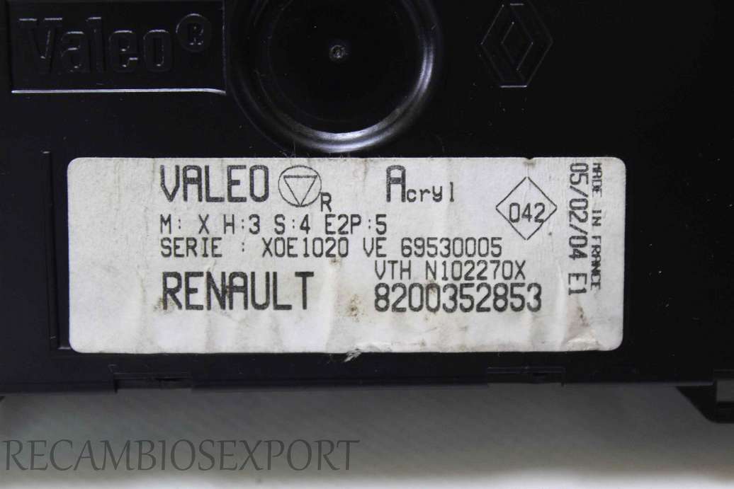 Panel de clima Renault Clio Sport 8200352853 Valeo 69530005 - foto 2
