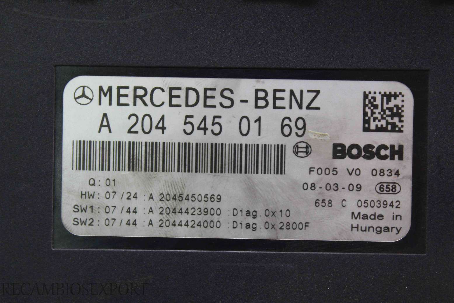 Caja de fusibles Mercedes W204 A2045450169 A 204 545 01 69 Bosch F005V00834 F005 V0 0834 - foto 2