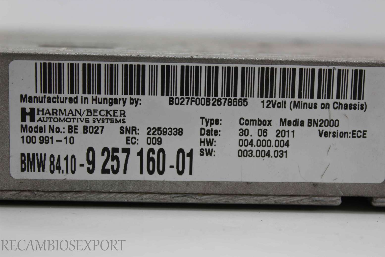 Modulo de bluetooth BMW E60 E70 E84 E90 E87 8410925716001 84109257160 84.10-9 257 160-01 - foto 2