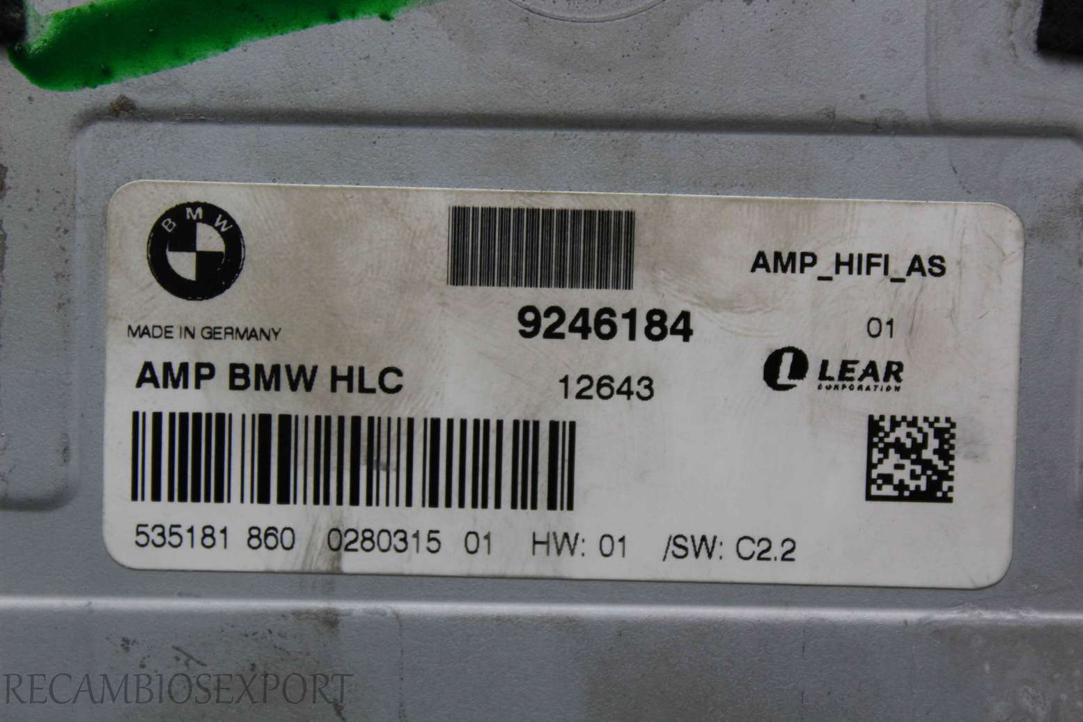 Modulo de amplificador altavoces BMW E90 E91 9246184 - foto 2
