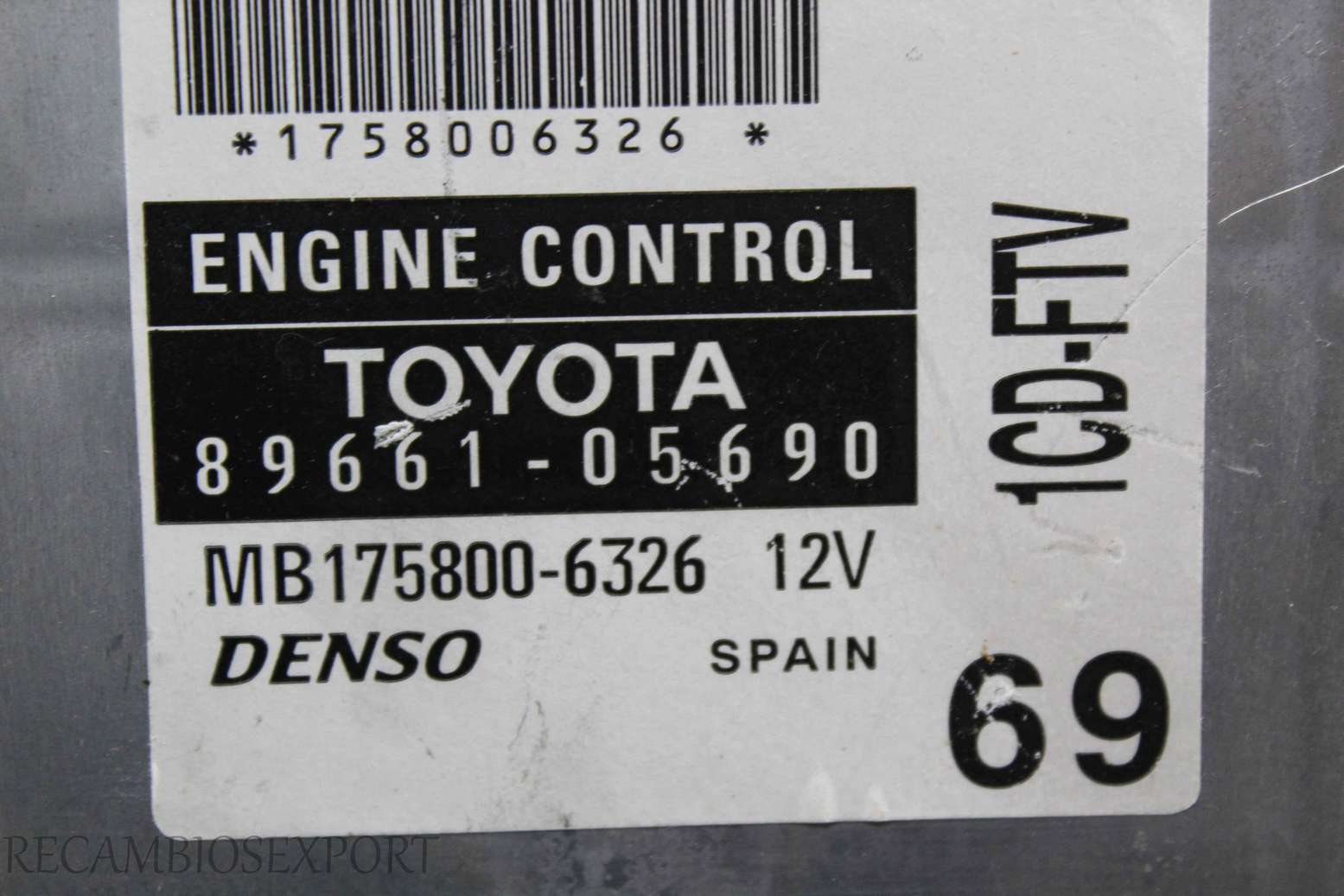 Centralita del motor Toyota Avensis 8966105690 89661-05690 MB1758006326 MB175800-6326 Denso - foto 2
