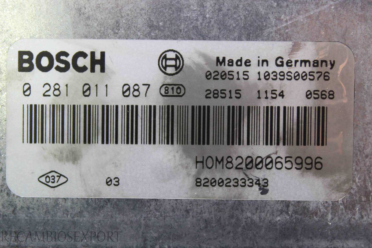 Centralita del motor Volvo V40 HOM8200065996 8200233343 Bosch 0281011087 0 281 011 087 - foto 2