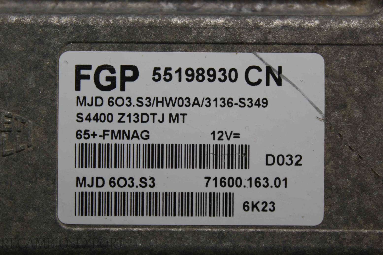 Centralita del motor Opel Corsa D 55198930 55198930CN 7160016301 71600.163.01 MJD6O3S3 MJD603S3 MJD 6O3.S3 - foto 2