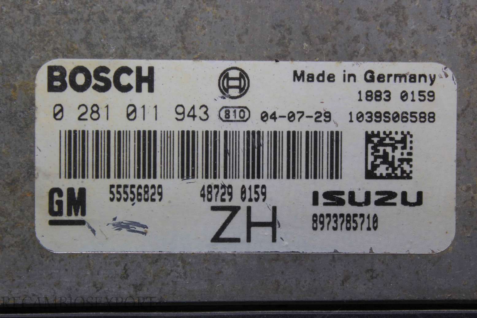 Centralita del motor Opel Astra 55556829ZH 55556829 ZH Bosch 0281011943 0 281 011 943 Isuzu 8973785710 - foto 2