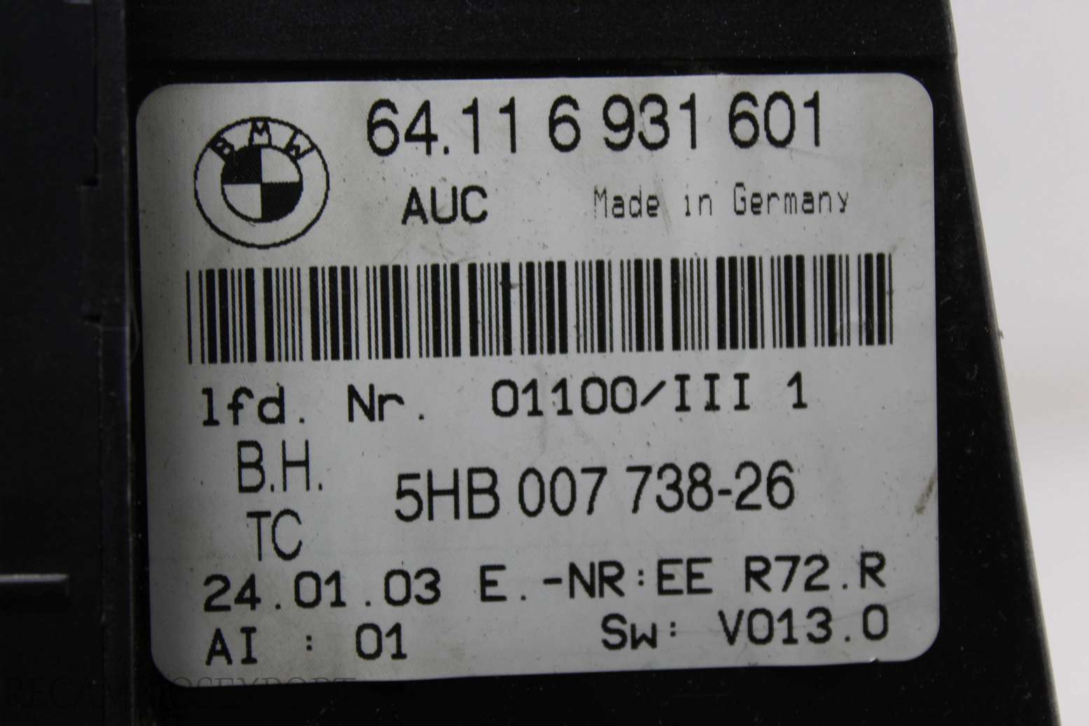 Panel de clima BMW E46 64116931601 64.11 6 931 601 5HB00773826 5HB 007 738-26 - foto 2