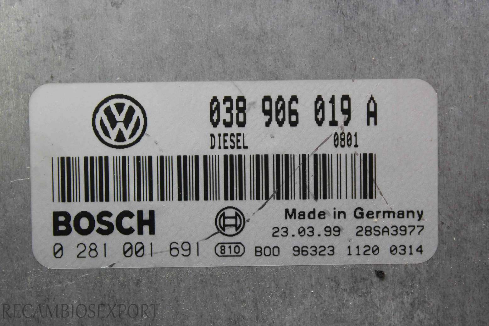 Centralita del motor VW Passat 038906019A 038 906 019 A Bosch 0281001691 0 281 001 691 - foto 2