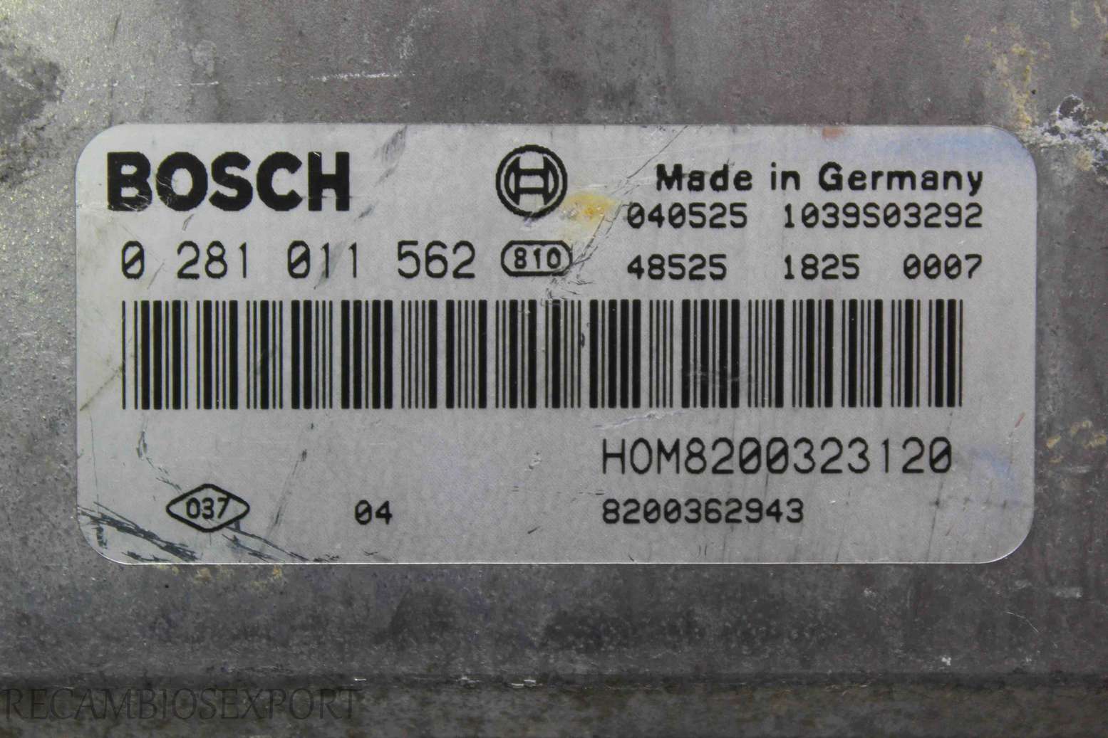 Centralita del motor Renault Kangoo HOM8200323120 8200362943 Bosch 0281011562 0 281 011 562 - foto 2