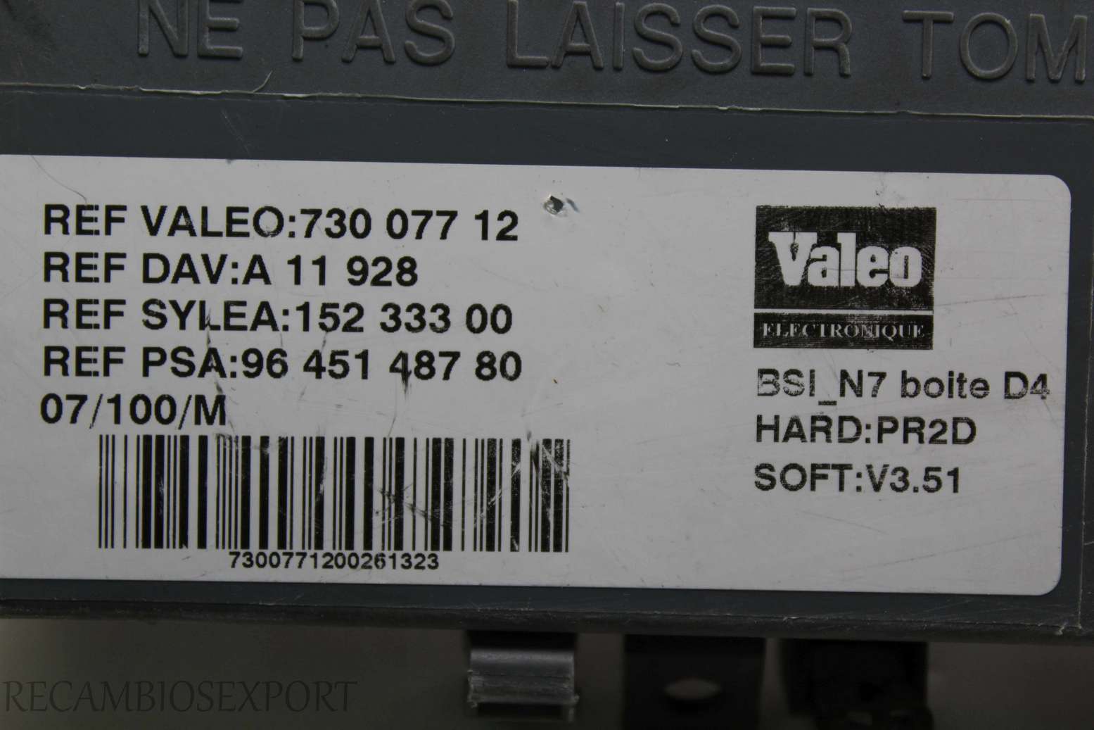 Caja de fusibles Citroen Xsara 9645148780 96 451 487 80 Valeo 73007712 730 077 12 A11928 A 11 928 15233300 152 333 00 - foto 2