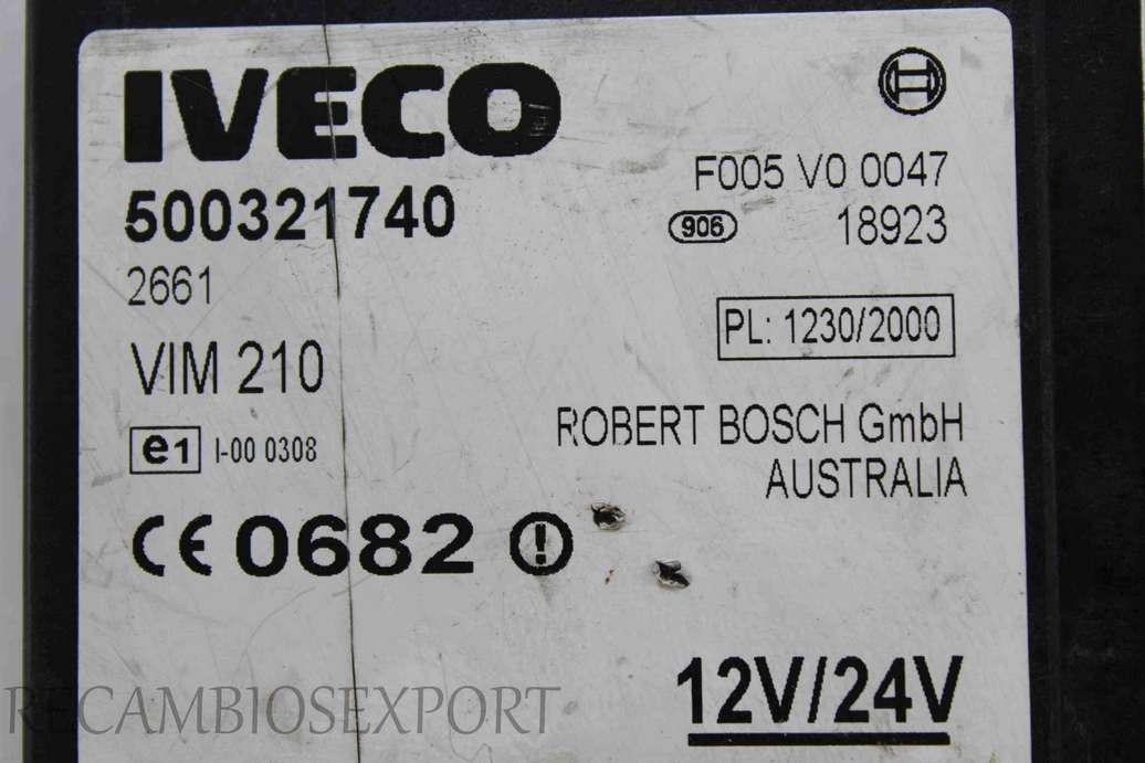 Módulo unidad de control inmovilizador para Iveco Daily 500321740 Bosch F005V00047  F005 V0 0047 - foto 2