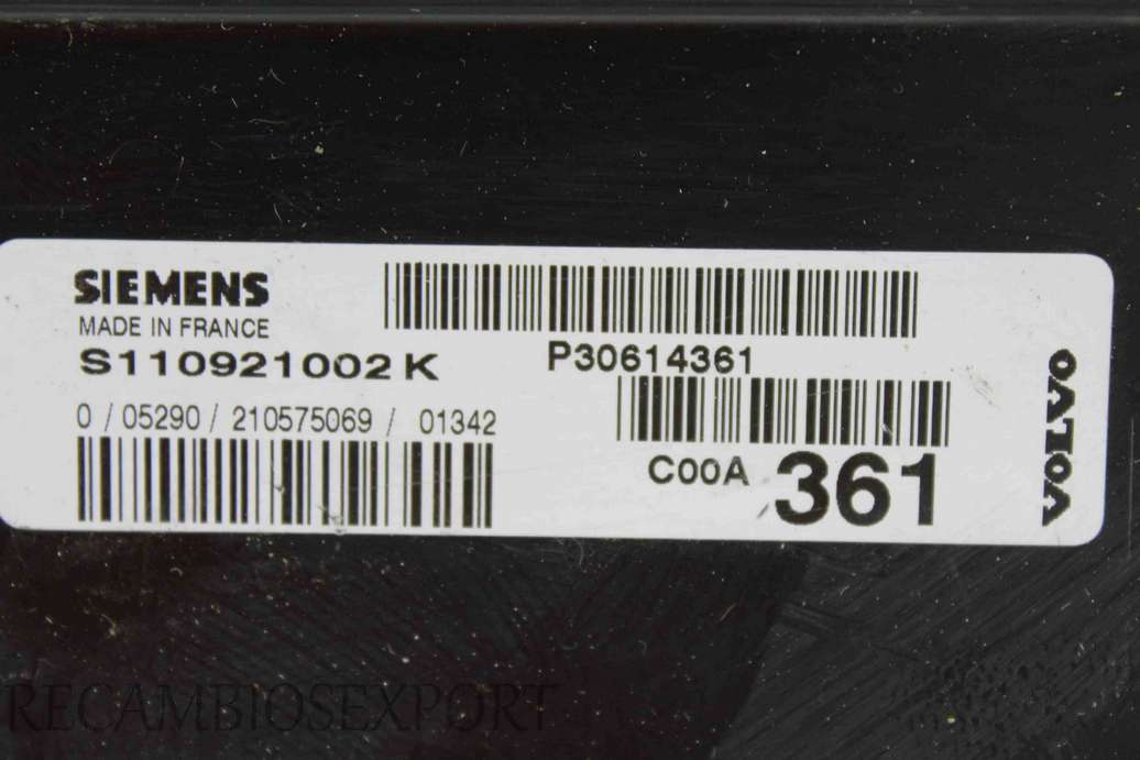 Centralita del motor Volvo S40 V40 P30614361 Siemens S110921002K C00A361 - foto 2