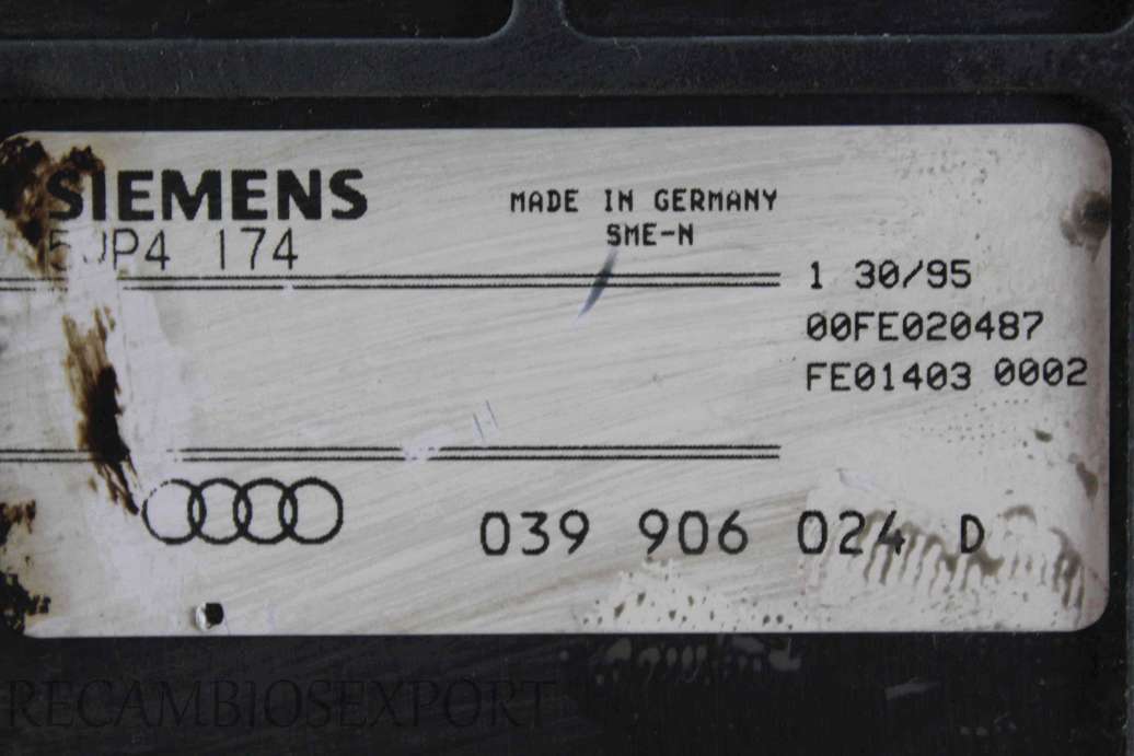 Centralita del motor Audi 80 039906024D 039 906 024 D Siemens 5WP4174 5WP4 174 - foto 2