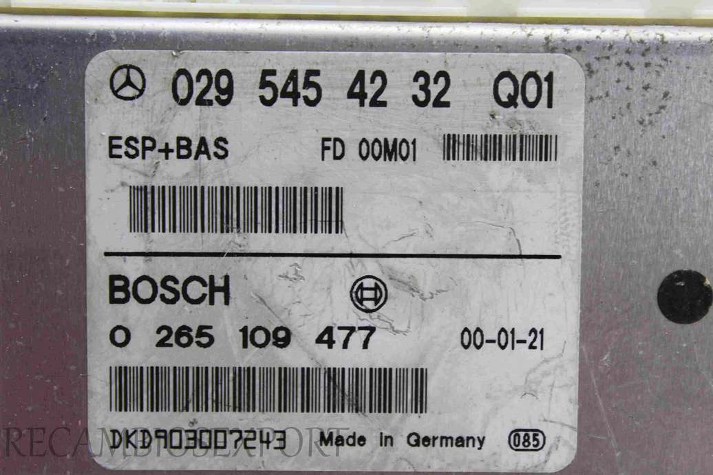 Centralita ABS Mercedes W168 0295454232 029 545 42 32 Q01 0295454232Q01 Bosch 0265109477 0 265 109 477 - foto 2