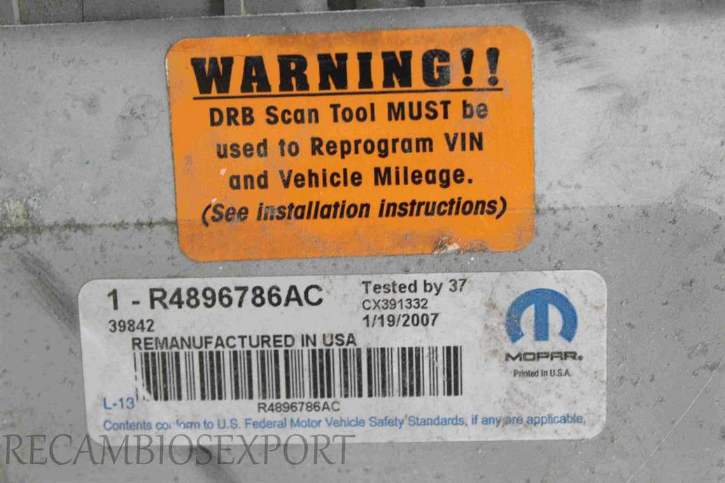 Centralita del motor Chrysler Fiat R4896786AC 1R4896786AC - foto 2
