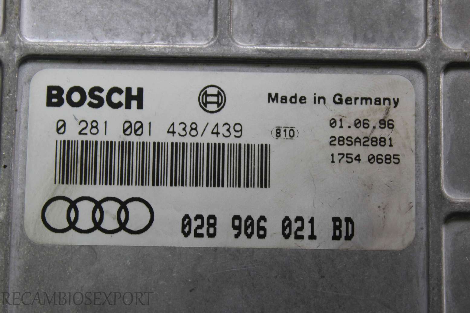 Centralita del motor Audi A4 B5 028906021BD 028 906 021 BD Bosch 0281001438 0 281 001 438/439 - foto 2