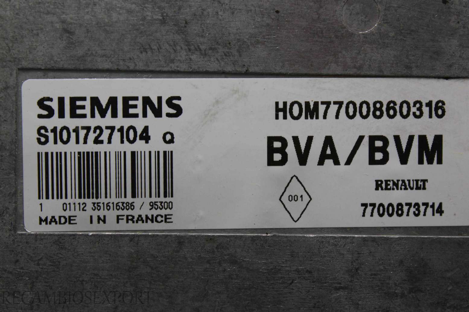Centralita del motor Renault Laguna 7700873714 HOM7700860316 Siemens S101727104Q S101727104 Q - foto 2