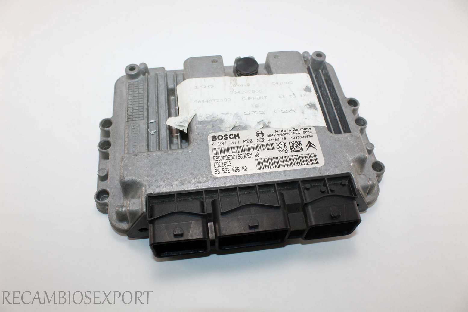 Centralita del motor Peugeot 307 9653202680 96 532 026 80 9647785580 Bosch 0281011090 0 281 011 090 EDC16C3 - foto 1
