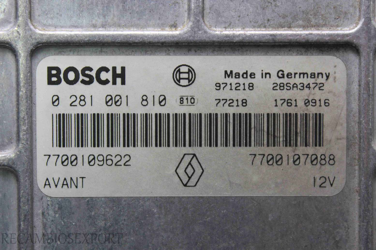 Centralita del motor Renault Megane 7700109622 7700107088 Avant Bosch 0281001810 0 281 001 810 - foto 2