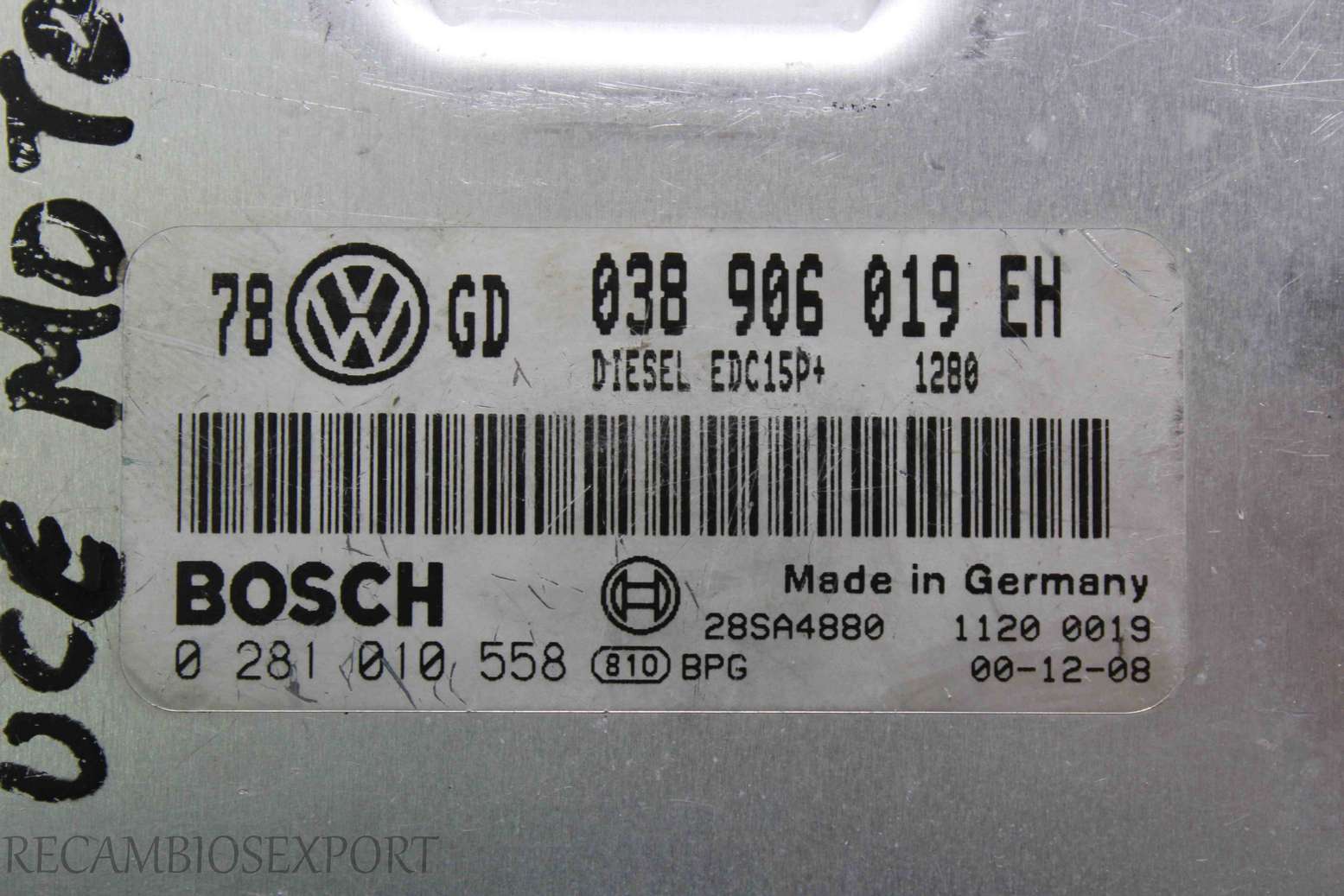 Centralita del motor VW Passat 038906019EH 038 906 019 EH Bosch 0281010558 0 281 010 558 - foto 2