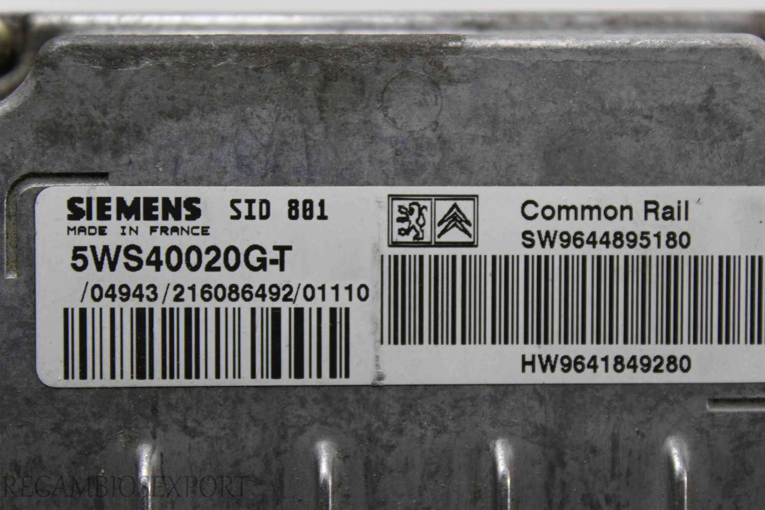 Centralita del motor Peugeot 307 SW9644895180 HW9641849280 Siemens 5WS40020GT 5WS40020G-T - foto 2