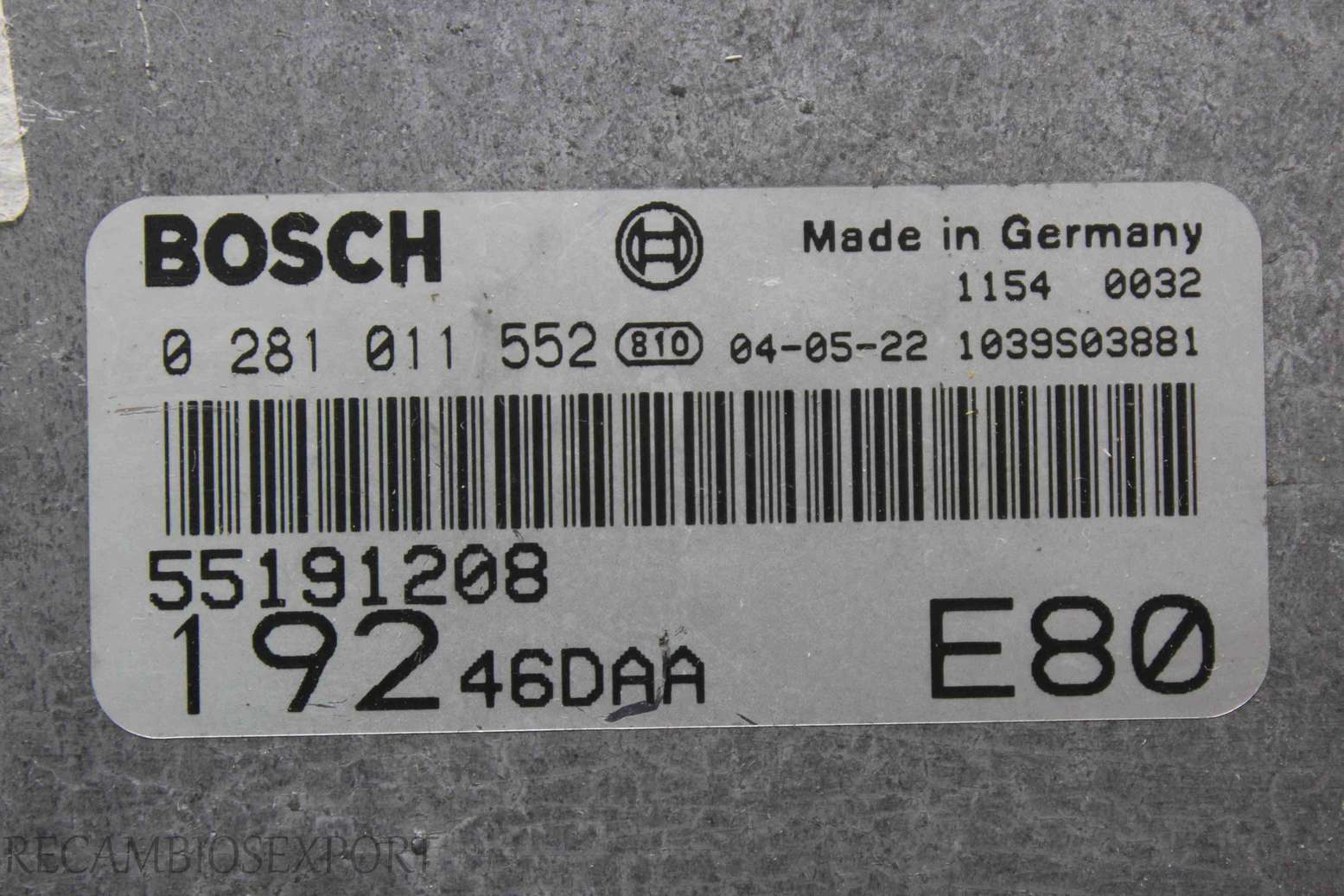 Centralita del motor Fiat Stilo 55191208 Bosch 0281011552 0 281 011 552 19246DAA E80 - foto 2