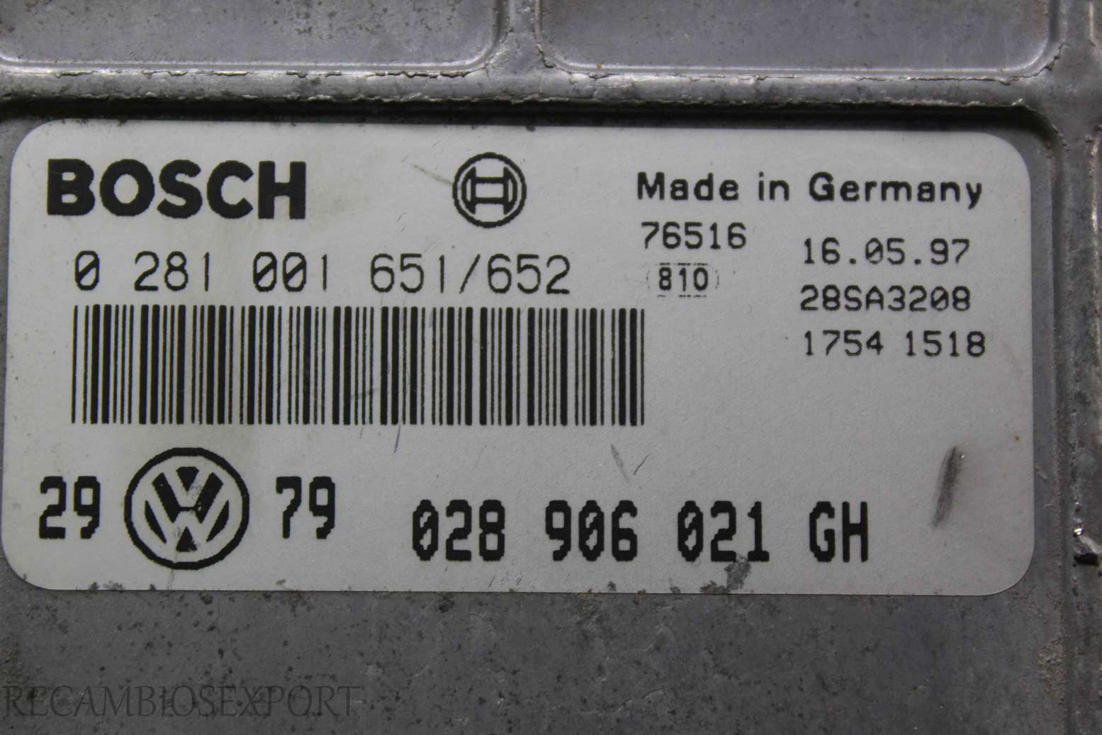 Centralita del motor VW Golf 028906021GH 028 906 021 GH Bosch 0281001652 0 281 001 651/652 - foto 2