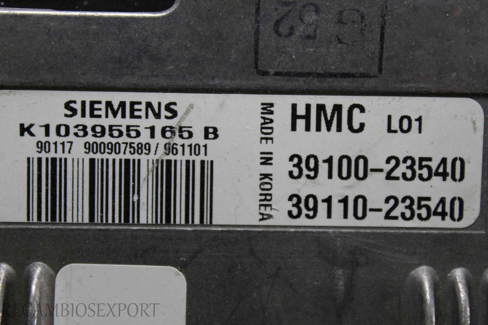 Centralita del motor Hyundai Coupe 3910023540 39100-23540 3911023540 39110-23540 Siemens K103955165B K103955165 B - foto 2