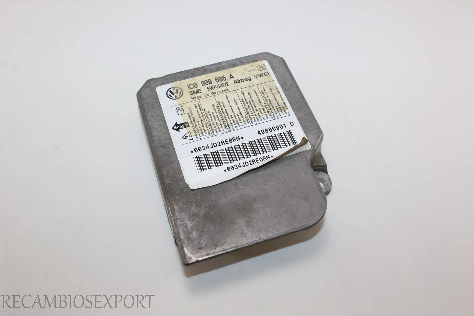 Centralita de airbag VW Golf 1C0909605A 1C0 909 605 A SME 5WK43122 - foto 1