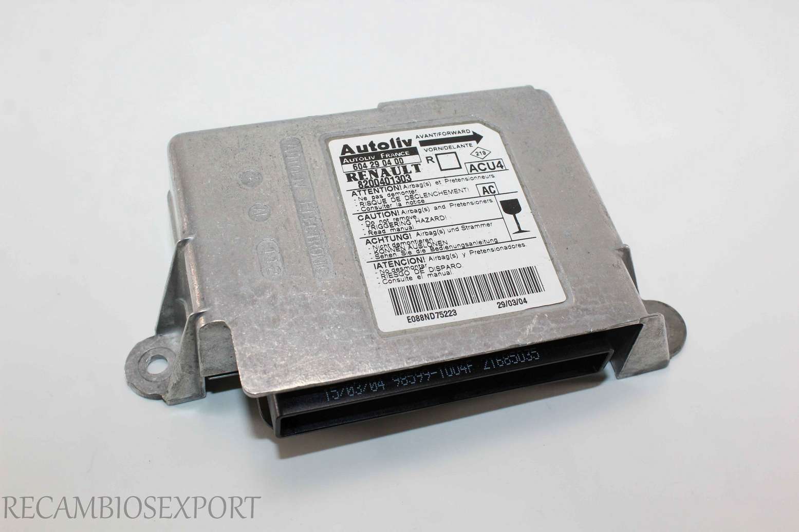 Centralita de airbag Renault Scenic Megane 8200401303 AC Autoliv 604290400 604 29 04 00 ACU4 - foto 1
