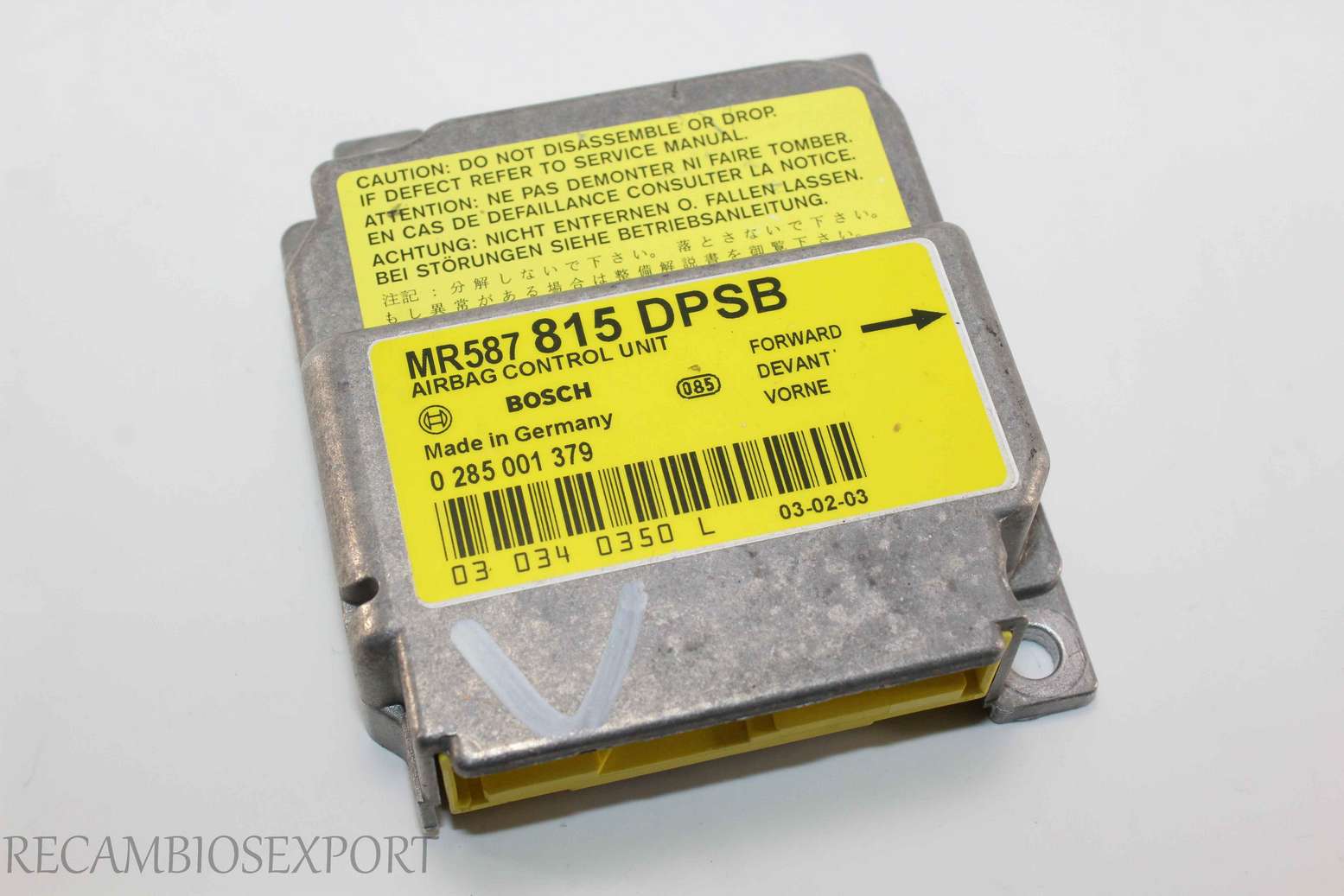 Centralita de airbag Mitsubishi Space Star MR587815 MR587 815 MR587815DPSB Bosch 0285001379 0 285 001 379 - foto 1
