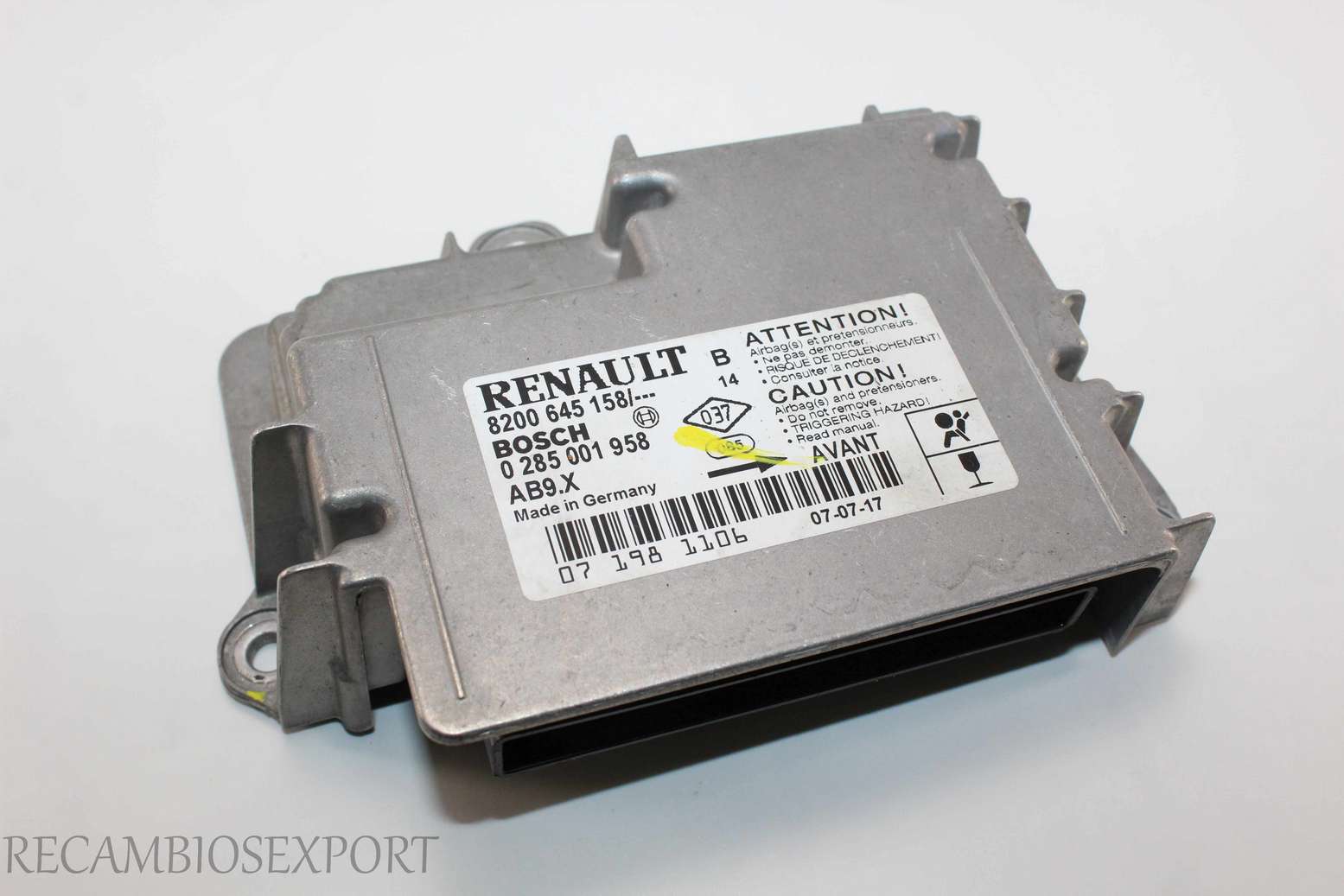 Centralita de airbag Renault Clio 8200645158 8200 645 158 Bosch 0285001958 0 285 001 958 - foto 1