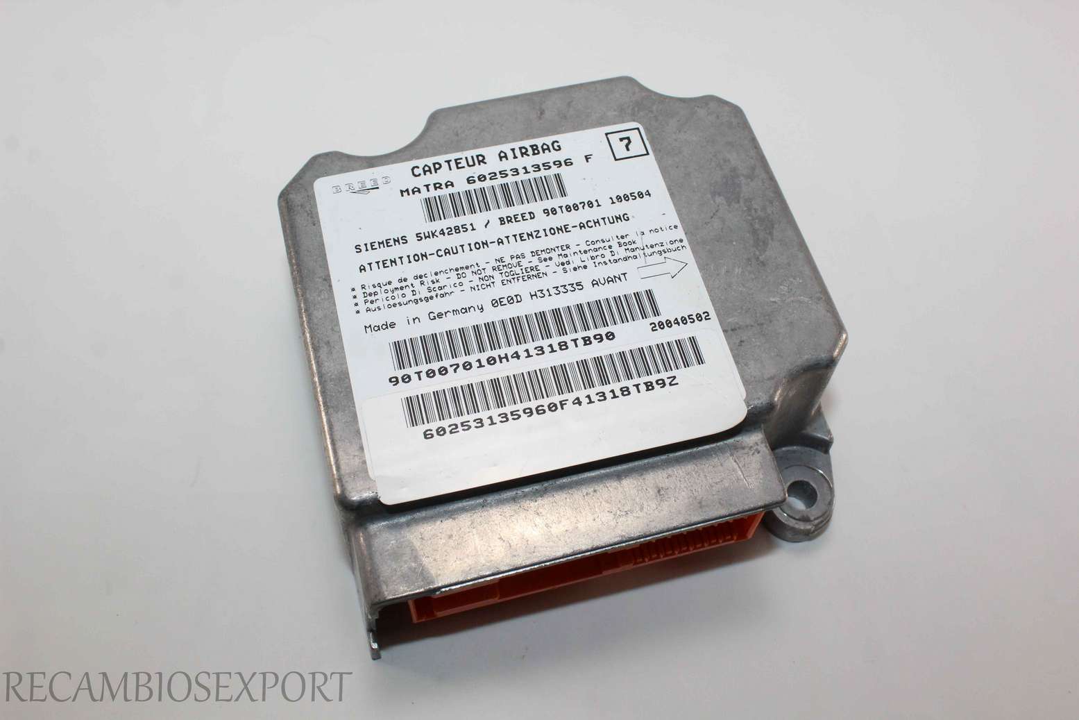 Centralita de airbag Renault Espace 6025313596F 6025313596 F Siemens 5WK42851 - foto 1