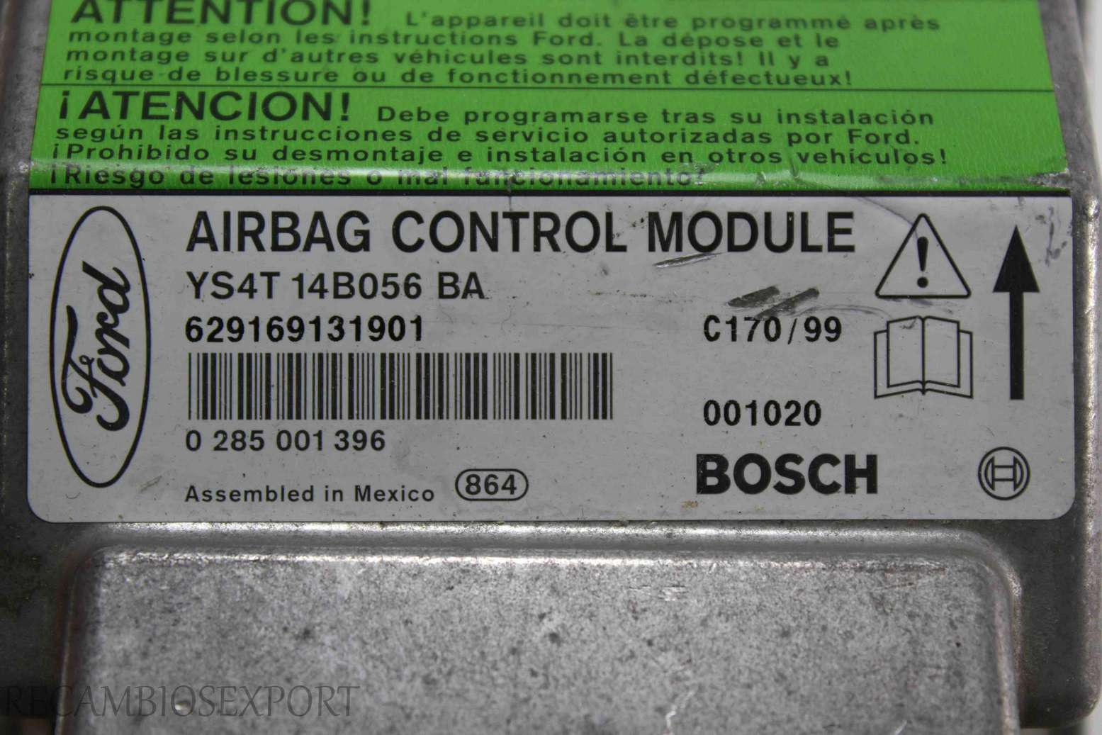 Centralita de airbag Ford Focus TS4T14B056BA TS4T-14B056-BA Bosch 0285001396 0 285 001 396 - foto 2